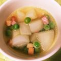 そらいろ猫's cooksnap of when they made 大根・えんどう豆・ベーコンの食べるスープ.