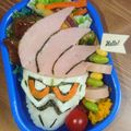 MichaponiX's cooksnap of when they made 仮面ライダー エグゼイド L2 キャラ弁.
