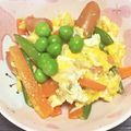 さくらん餅's cooksnap of when they made スナップえんどう&ソーセージ塩味卵炒め.