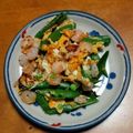 ☆かつもも☆'s cooksnap of when they made スナップえんどうとむきえびの炒め物.