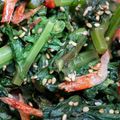 めかにか's cooksnap of when they made レンジで簡単！！春菊と桜えびのお浸し.