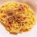 ようこ、そ＊'s cooksnap of when they made 超簡単洗い物が少ないカルボナーラ.