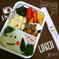 girlyqueen's cooksnap of when they made スヌーピー♪ウッドストック♪キャラ弁.
