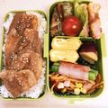 とけいこ's cooksnap of when they made 小学生男子のお弁当。焼き肉丼弁当.