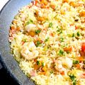 寝仔の仔's cooksnap of when they made 簡単！フライパンで♡お店の味☆海老ピラフ.