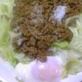 らんたろ～'s cooksnap of when they made 手抜き料理＠肉味噌うどんon温泉卵ღ.