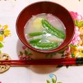 horseland's cooksnap of when they made 絹さやとベーコンとじゃが芋の洋風白味噌汁.