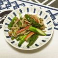 おはなすき's cooksnap of when they made しめじとアスパラとカニカマバター醤油炒め.