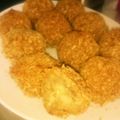 まきん家's cooksnap of when they made ハヤシをリメイク　揚げない焼きコロッケ.