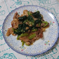 イチゴ、イチゴ。's cooksnap of when they made 小松菜と豚肉のごま油炒め〜しょうが風味〜.