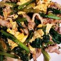 美ン美ン's cooksnap of when they made ごま油がきいた甘タレ小松菜,豚肉,卵炒め.