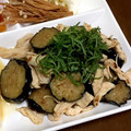 ＊＊天然水＊＊'s cooksnap of when they made ナスとささみのさっぱりポン酢和え.