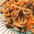 lapin22's cooksnap of when they made 満足感◎豚ミンチとしめじの和風パスタ。.