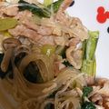 とろーるる's cooksnap of when they made おつゆまで美味しく☆豚&小松菜&春雨炒め.