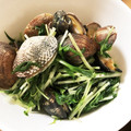 megmeg616's cooksnap of when they made 簡単！水菜とあさりの酒蒸し.