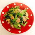 」りふ's cooksnap of when they made 小松菜ベーコンのオイスター炒め.