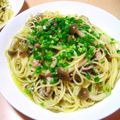 ゆうジュニア's cooksnap of when they made 高菜とベーコンの和風スパゲティー.