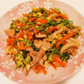 cook⭐MAYU⭐'s cooksnap of when they made 栄養満点!　簡単　豆苗の豚肉炒め.