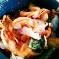 きえまま's cooksnap of when they made ❤︎タコとキムチのピリ辛コクうま丼❤︎.