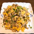 HikariNMY's cooksnap of when they made 節約メイン♡豚こまと卵のにんにく高菜炒め.