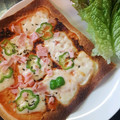 すっとこハム太郎's cooksnap of when they made ちょっとだけ残った春巻きの皮　クレーピザ.