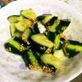 Jyohana's cooksnap of when they made キュウリの浅漬けのごま油和え.