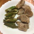 さかな海's cooksnap of when they made 豚ヒレ肉のバターレモンソテーオクラ添え.