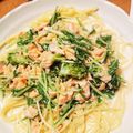 EBIるん's cooksnap of when they made 鮭と水菜のクリームパスタ.