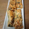 amadokoro's cooksnap of when they made ヘルシー！鶏のササミと青紫の春巻き.