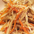 hinaboco's cooksnap of when they made もやしで量増し、牛蒡と人参のキンピラ炒め.