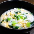 チョコママ★'s cooksnap of when they made 簡単！ほうれん草と卵の雑炊.