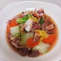 かずめろ's cooksnap of when they made 豚とイカと野菜☆塩あんかけ炒め.