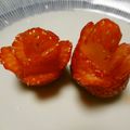 yako777's cooksnap of when they made いちごの飾り切り　バラのお花.
