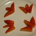 yako777's cooksnap of when they made いちごバタフライ の 作り方　飾り切り.