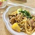 koumedesu's cooksnap of when they made 鶏としめじの塩レモン風味パスタ.