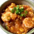 BYU's cooksnap of when they made 簡単手抜きエビチリ丼.