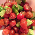 hamuyuka's cooksnap of when they made トマトときゅうりのごま酢和え.