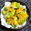nosso's cooksnap of when they made オクラとコーンのかき揚げ.