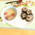 komutatata's cooksnap of when they made ゴマかつお節入りたくあん手巻き.