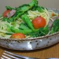 おなおみ's cooksnap of when they made 菜の花とプチトマト　生ハムのパスタ.