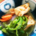 kana叶's cooksnap of when they made 厚揚げと蒟蒻・ピーマンの煮物♪.