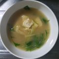 クッキングホチョ's cooksnap of when they made 水菜と油揚げの味噌汁.