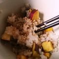 （＊あωや＊）'s cooksnap of when they made レンジで簡単☆さつまいもご飯.