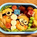 mugi918's cooksnap of when they made 意外と簡単☆ミニオンのおにぎり弁当.