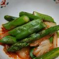 リトル黒豆マーメイド's cooksnap of when they made アスパラとチーズのキムチあえ♪.