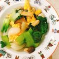 きなりん＊'s cooksnap of when they made 青梗菜&卵♡きのこ入りヘルシー炒め♡.