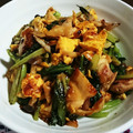 おさとうありちゃん's cooksnap of when they made 丸葉黒小松菜と鶏もも肉の卵とじ♪.