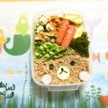 komutatata's cooksnap of when they made 簡単キャラ弁♪そぼろでくまちゃん☆.