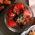 かにゃたろう's cooksnap of when they made ５分で簡単！トマトと大葉のマリネ.