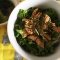 だい☆きち's cooksnap of when they made 茹で鶏胸肉で！なんちゃってユッケ丼.